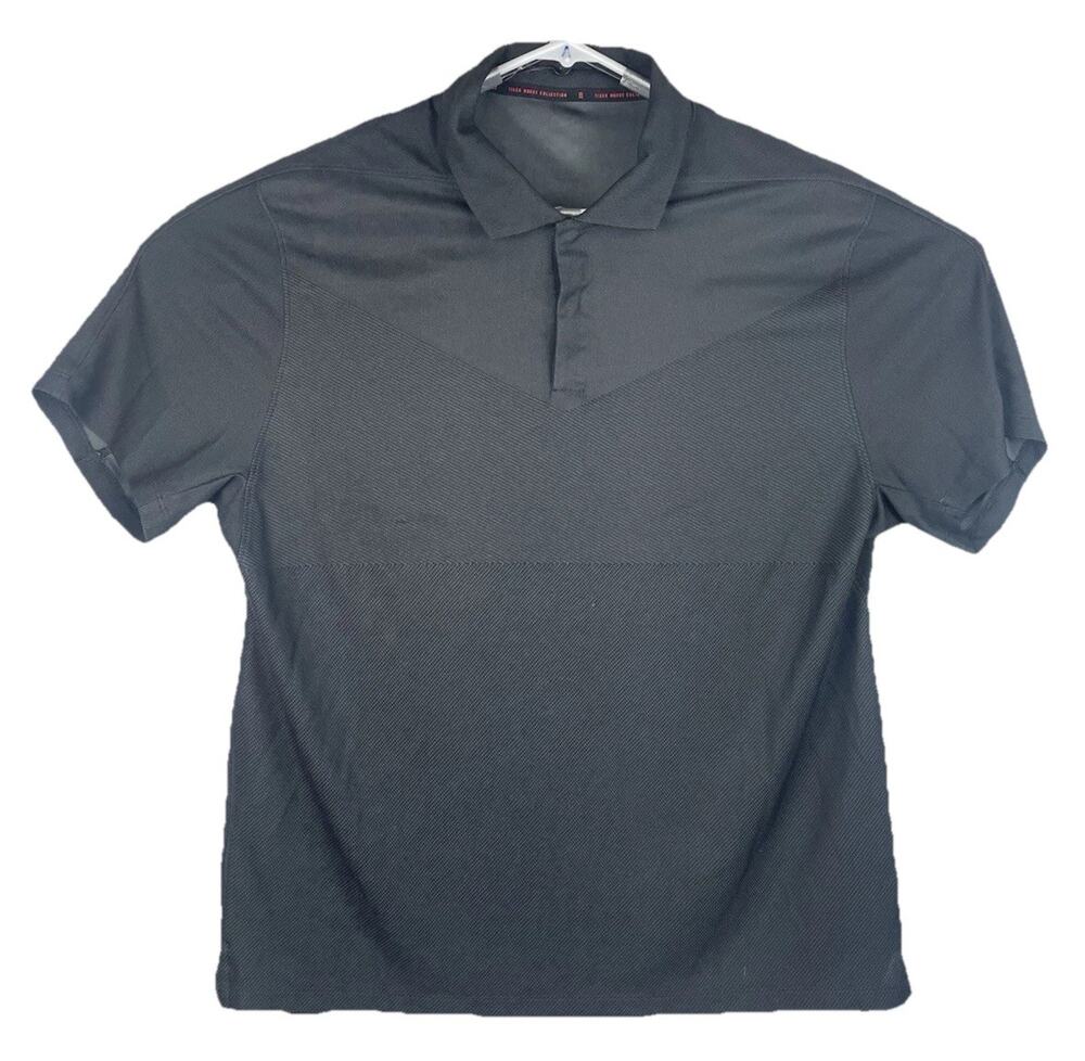 Nike Mens Dri-FIT ADV Tiger Woods Golf Polo Shirt Black Moisture-Wicking Large